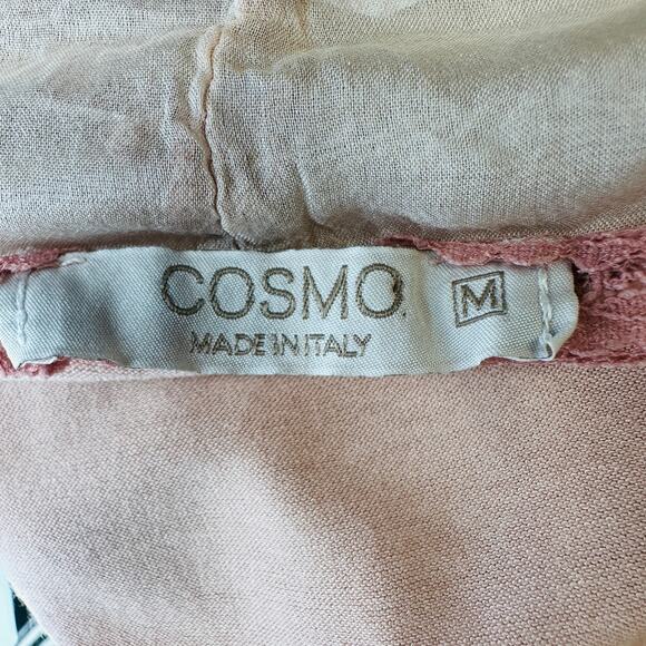 Cosmo Silk Blouse Womens M Light Pink Cowl Neck Layered Sleeveless Lightweight - Picture 5 of 5